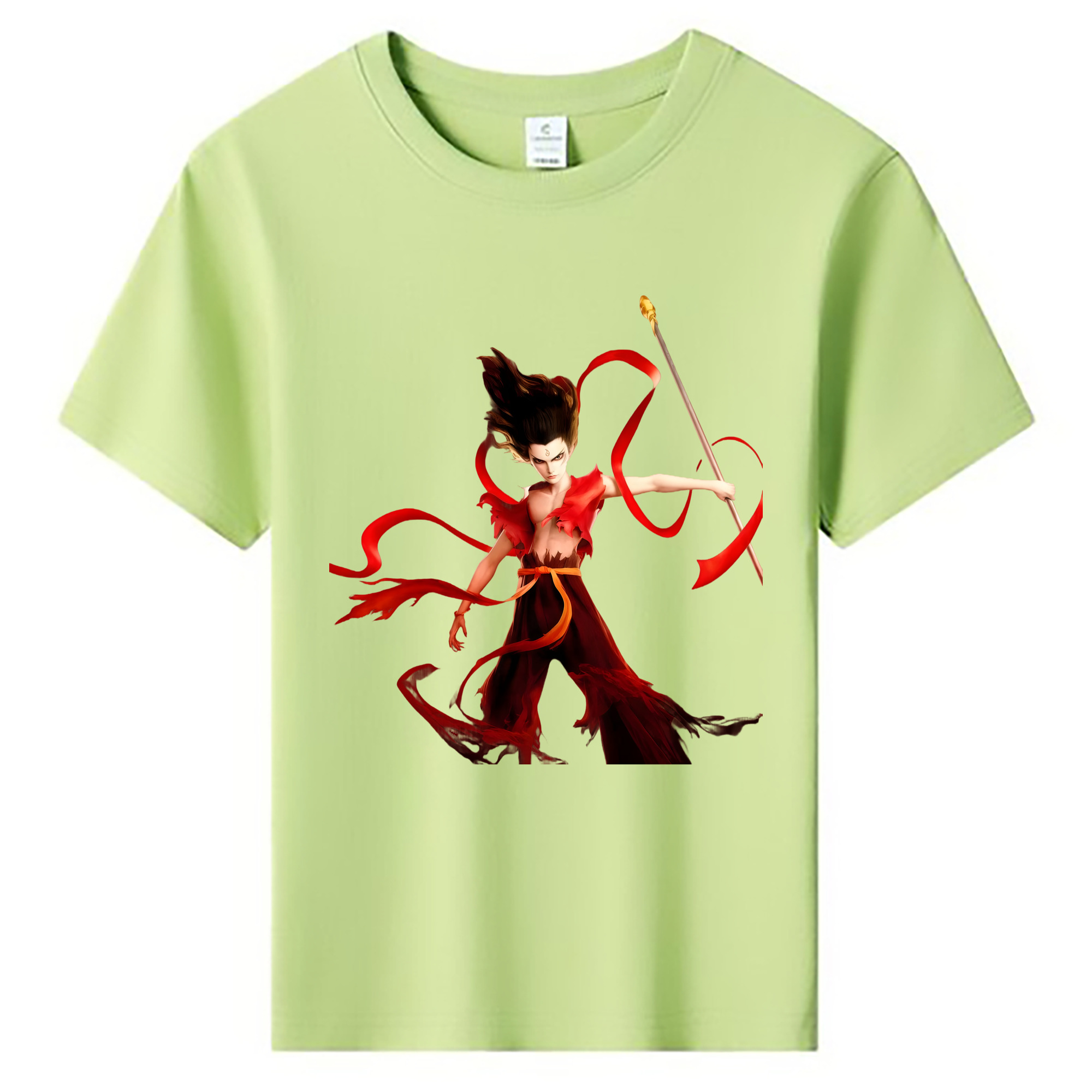 （画像用） Ne Zha 2 ナタ 魔童の大暴れ 綿100％キッズTシャツ（フロントプリント）